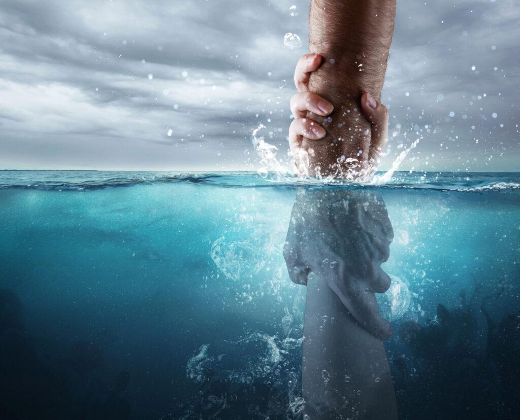 A photo of being saved from drowning. Navigating The Waters of High-Performing SEO.